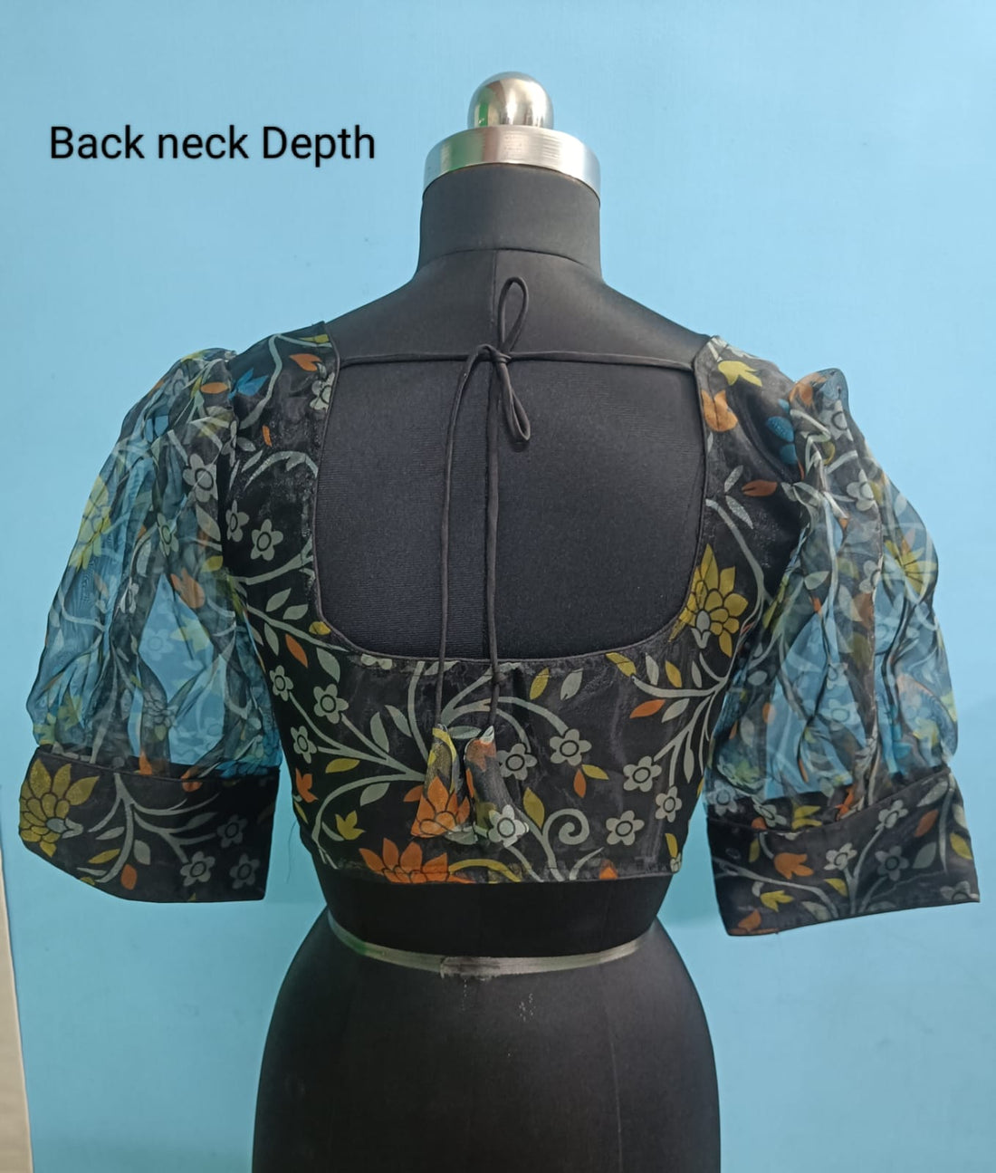 Bottle Green  Organza Princess Cut Ready to Wear Blouse - OB104