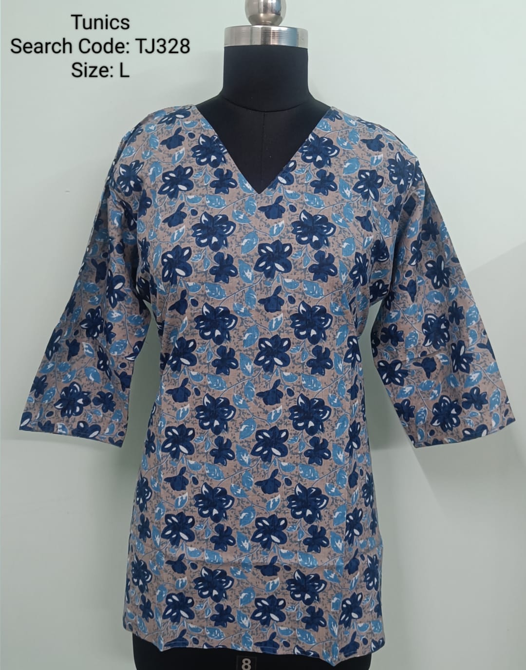 Ink Blue Jaipur Cotton Tunics / Peplum Tops -TJ328