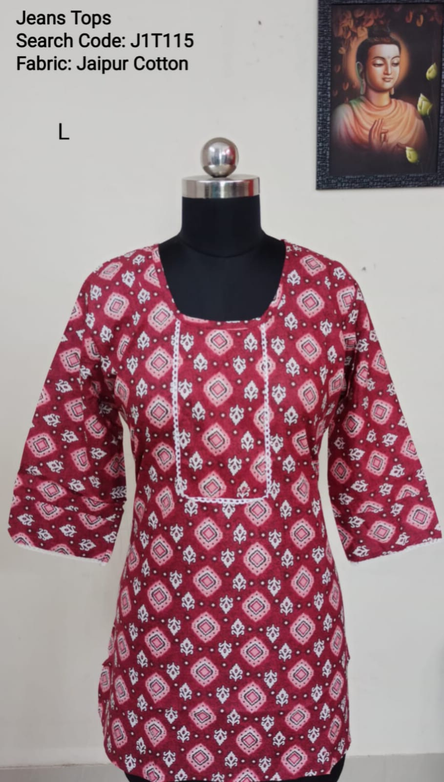 Rani Pink Jaipur Cotton Tunics / Peplum Tops -J1T115