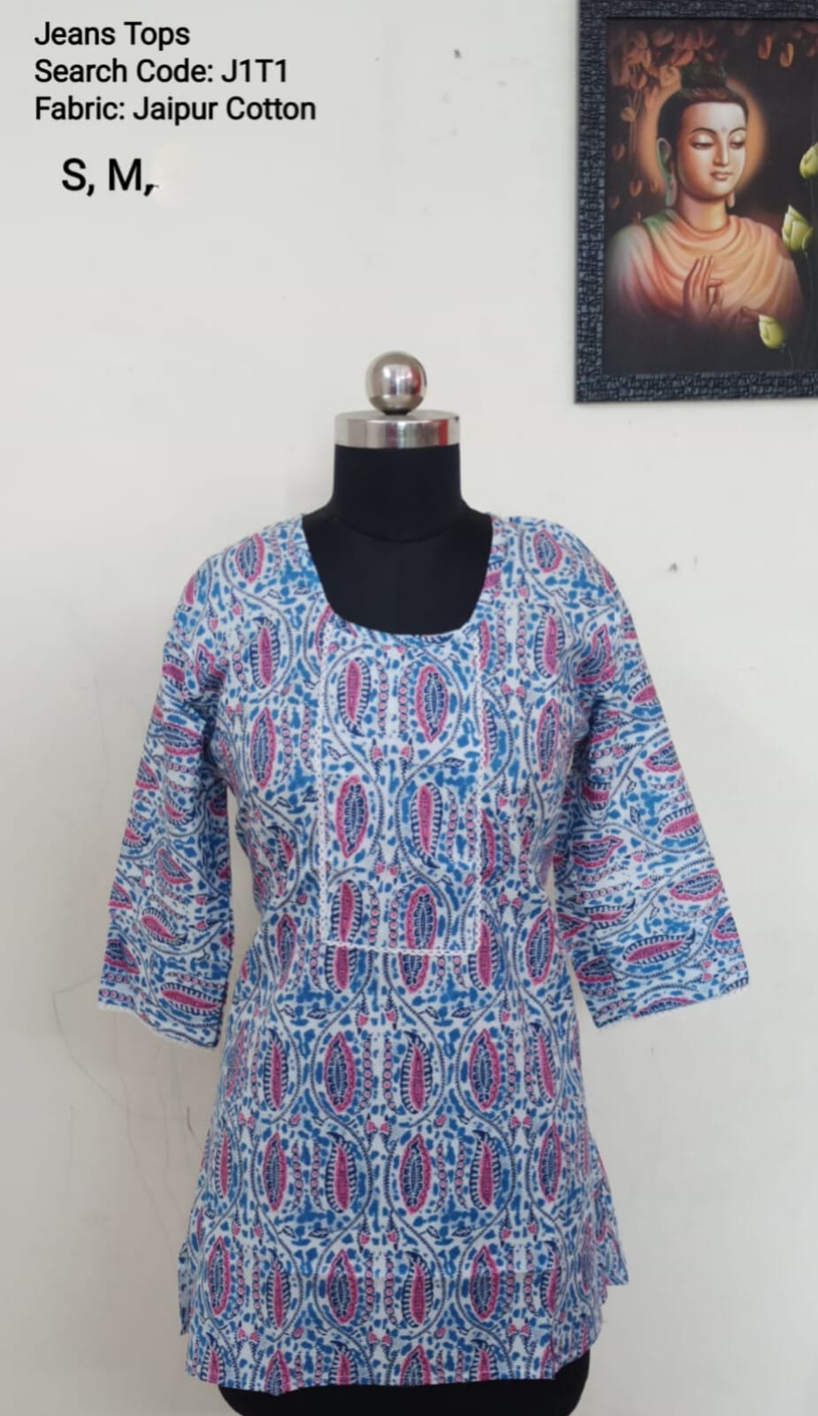 Blue Jaipur Cotton Tunics / Peplum Tops -J1T1