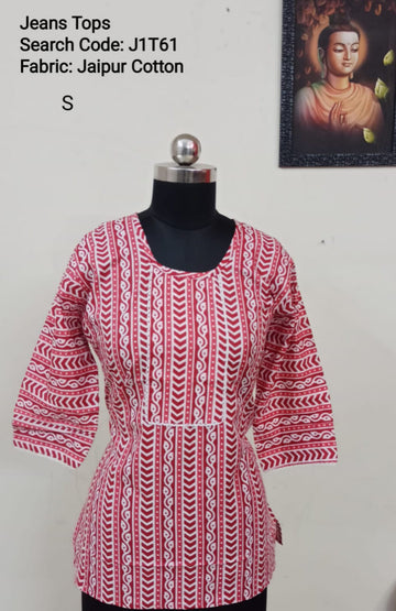 Pink Jaipur Cotton Tunics / Peplum Tops -J1T61