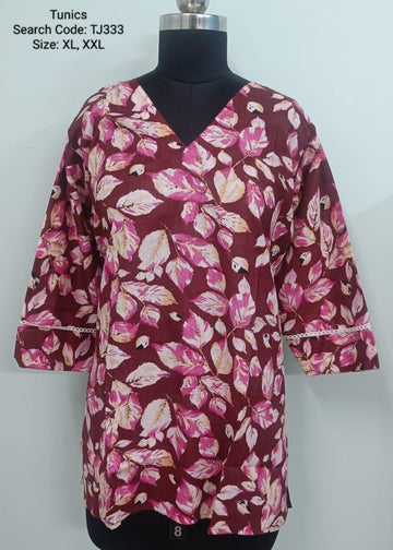 Rani Pink Jaipur Cotton Tunics / Peplum Tops -TJ333