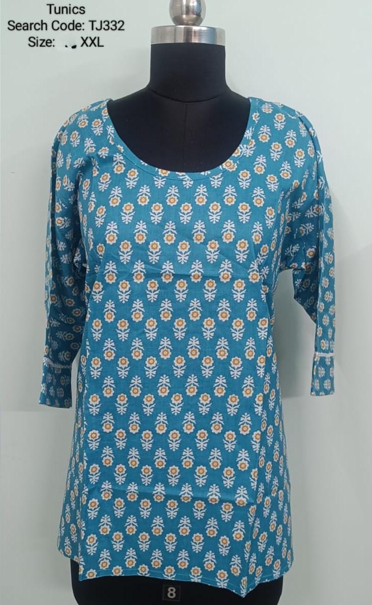 Blue Jaipur Cotton Tunics / Peplum Tops -TJ332