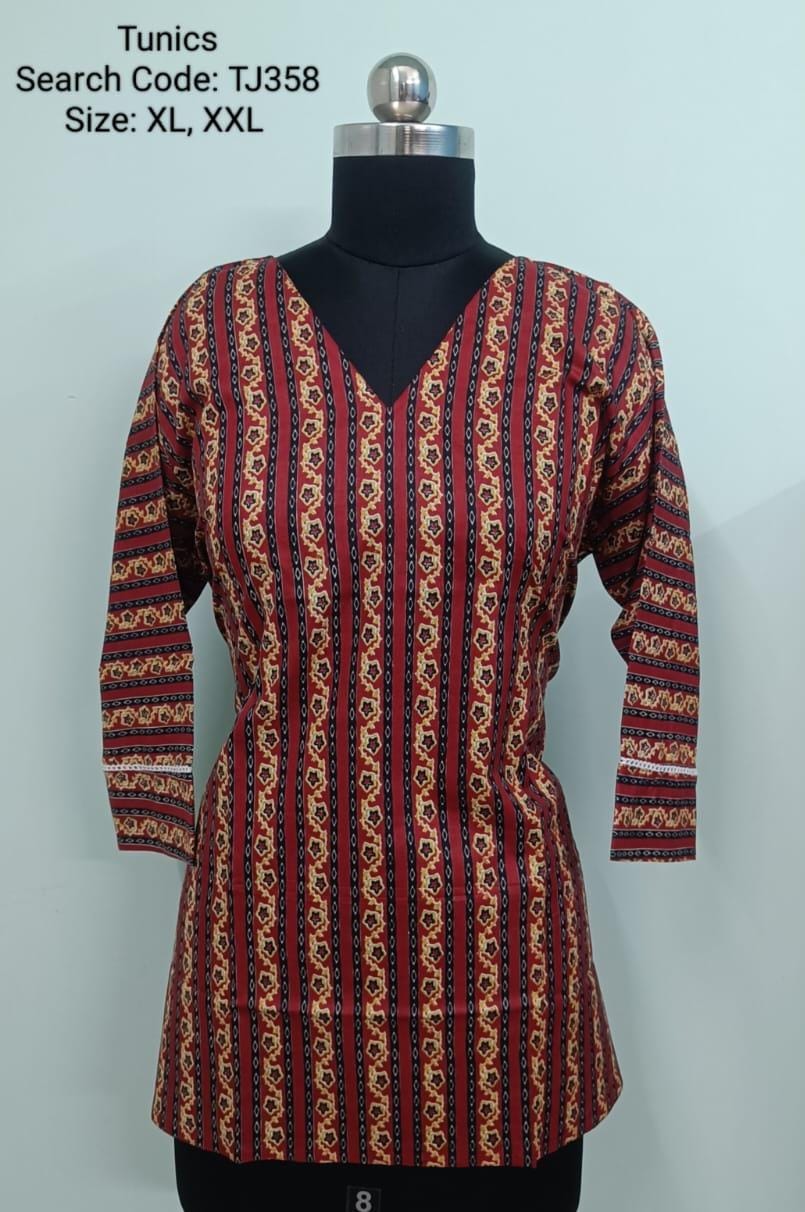 Purple Jaipur Cotton Tunics / Peplum Tops -TJ358