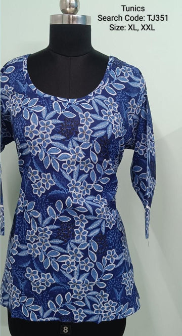 Blue Jaipur Cotton Tunics / Peplum Tops -TJ351