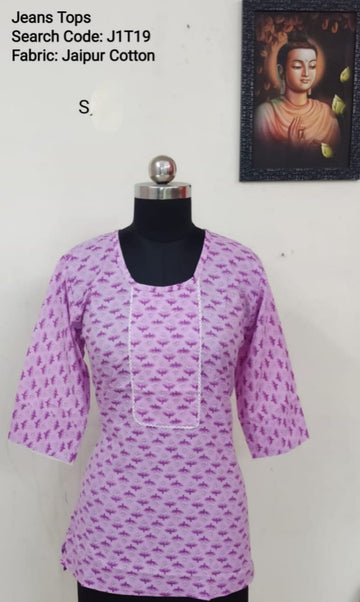 Purple Jaipur Cotton Tunics / Peplum Tops -J1T19