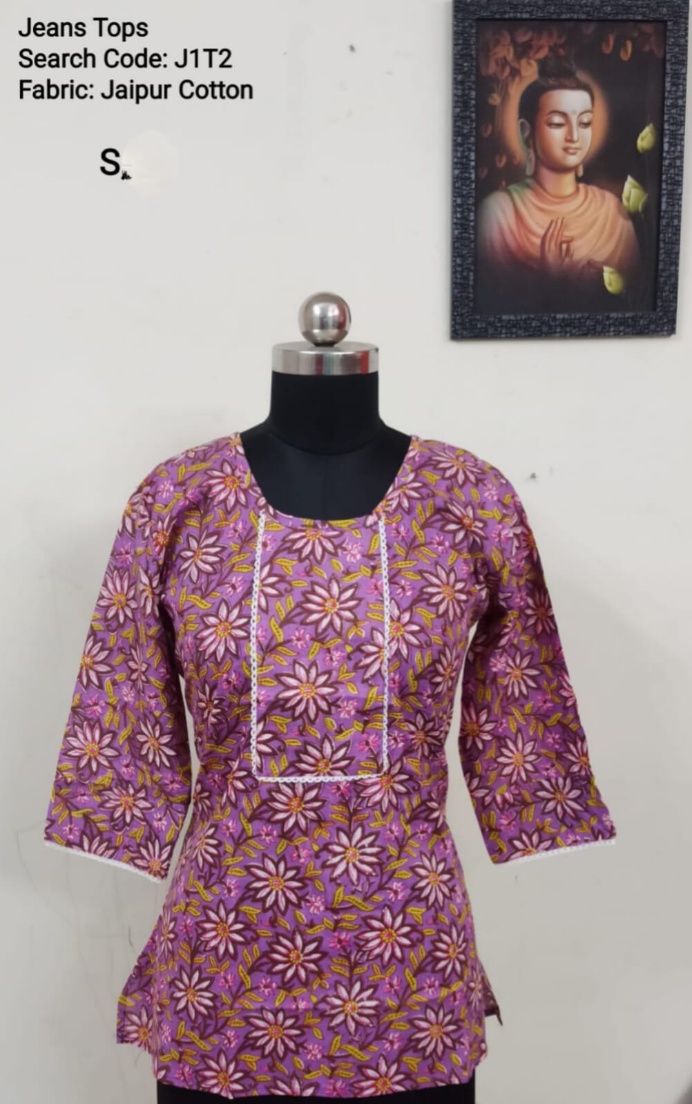 Lavender Jaipur Cotton Tunics / Peplum Tops -J1T2