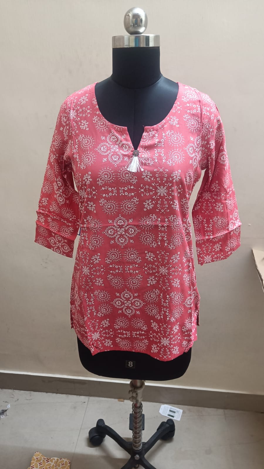 Peach Rayon Tunics Tops -RT016