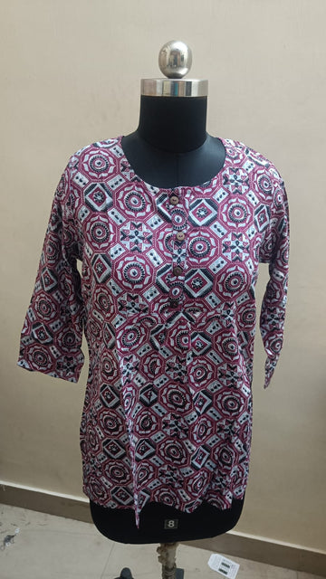 Purple  Rayon Tunics Tops -RT020