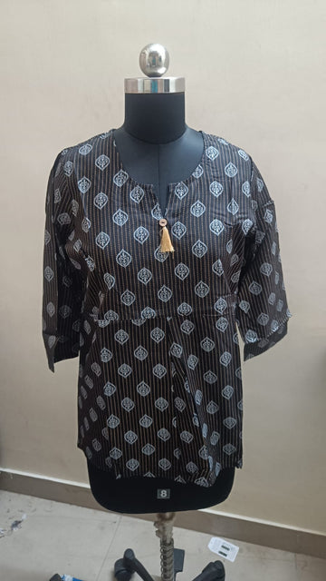Black Rayon Tunics  Tops -RT010