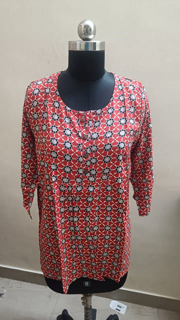 Red Rayon Tunics  Tops -RT006