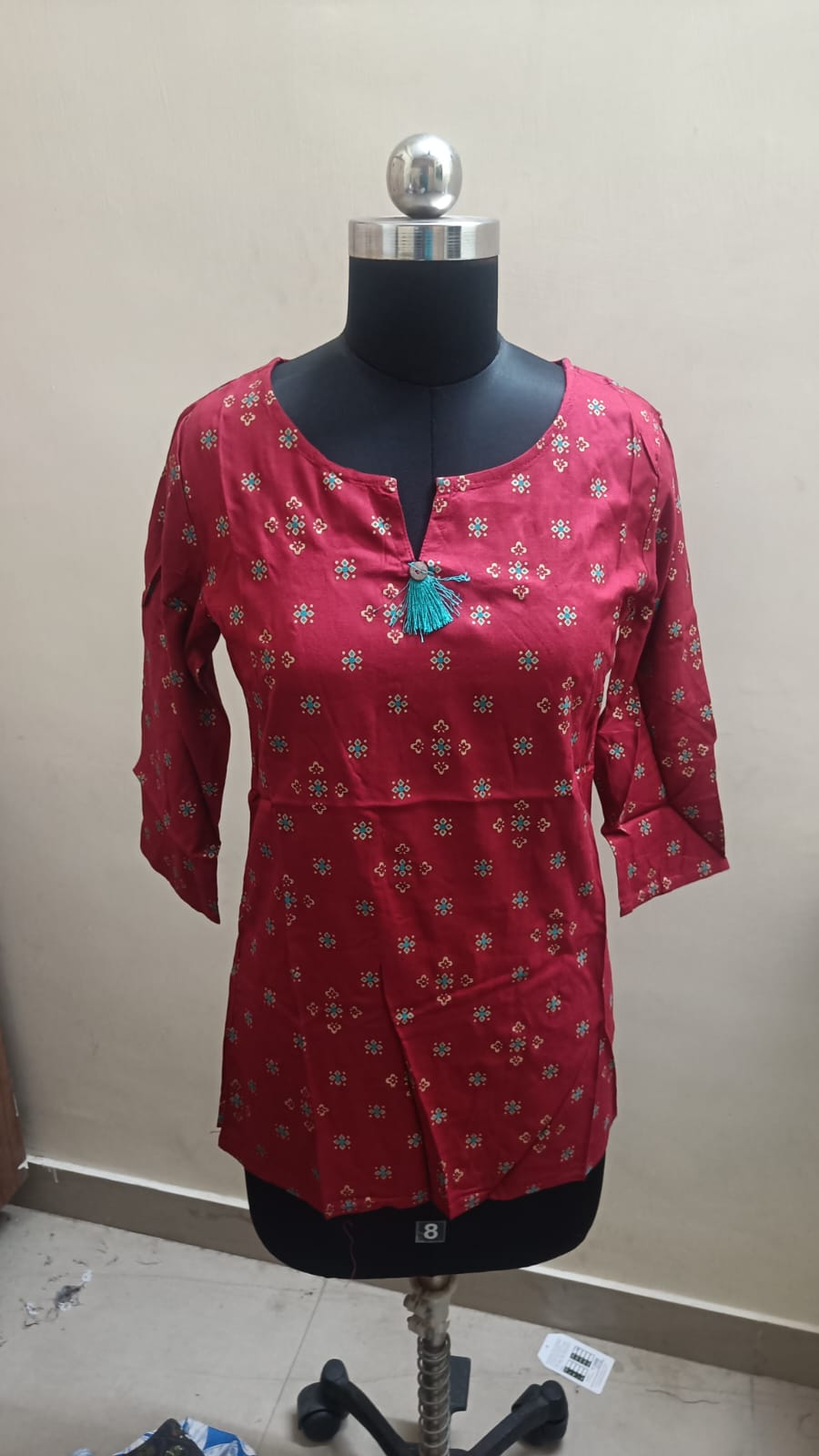 Red Maroon Rayon Tunics  Tops -RT005