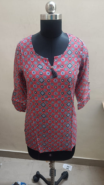 Red Rayon Tunics  Tops -RT004