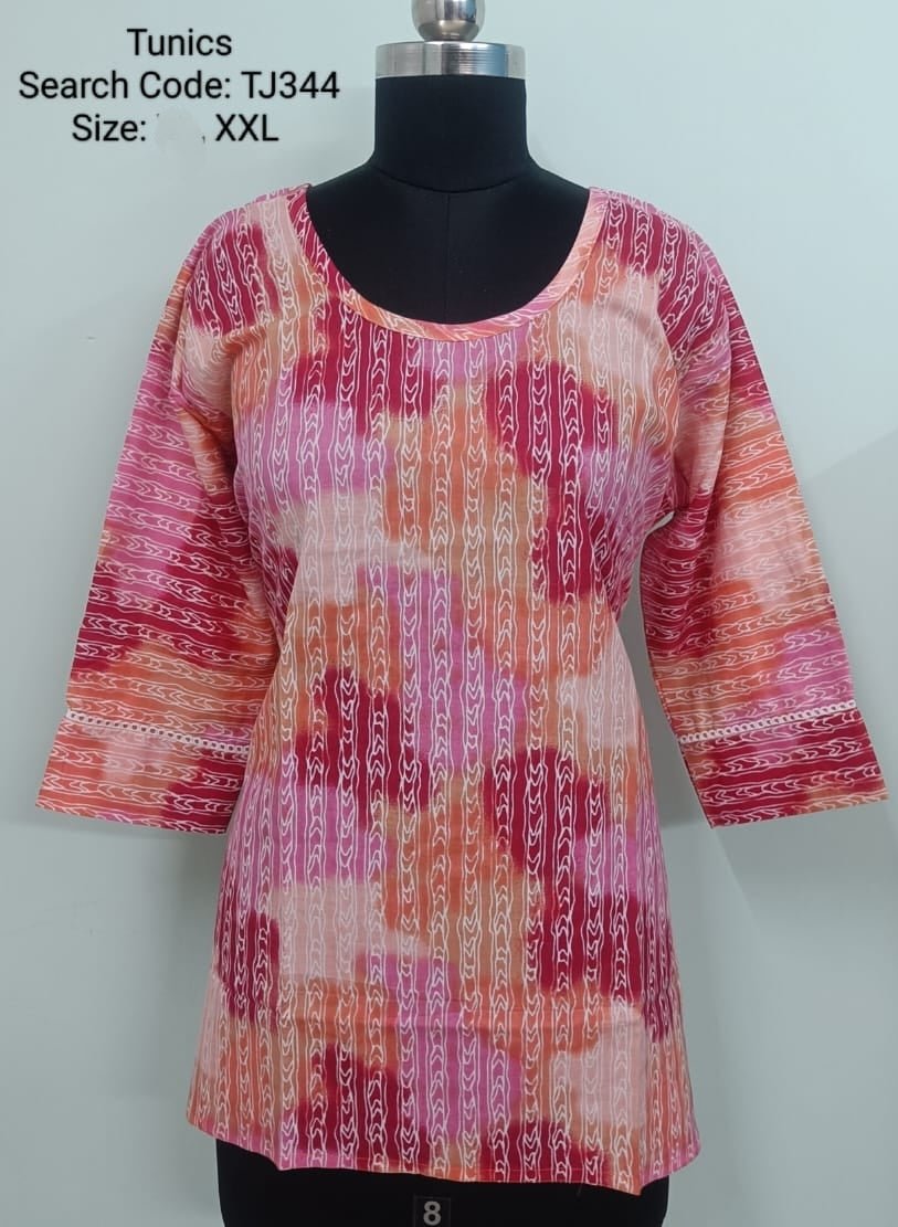 Pink Jaipur Cotton Tunics / Peplum Tops -TJ344
