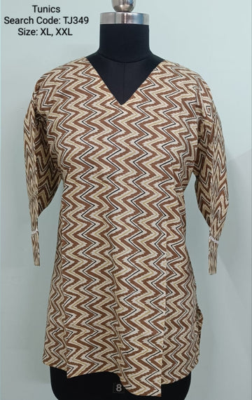 Mustard Jaipur Cotton Tunics / Peplum Tops -TJ349