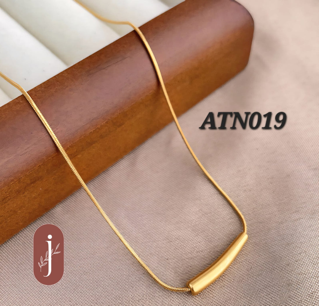 Anti Tarnish Gold Plated Golden Pendant Necklace - ATN019