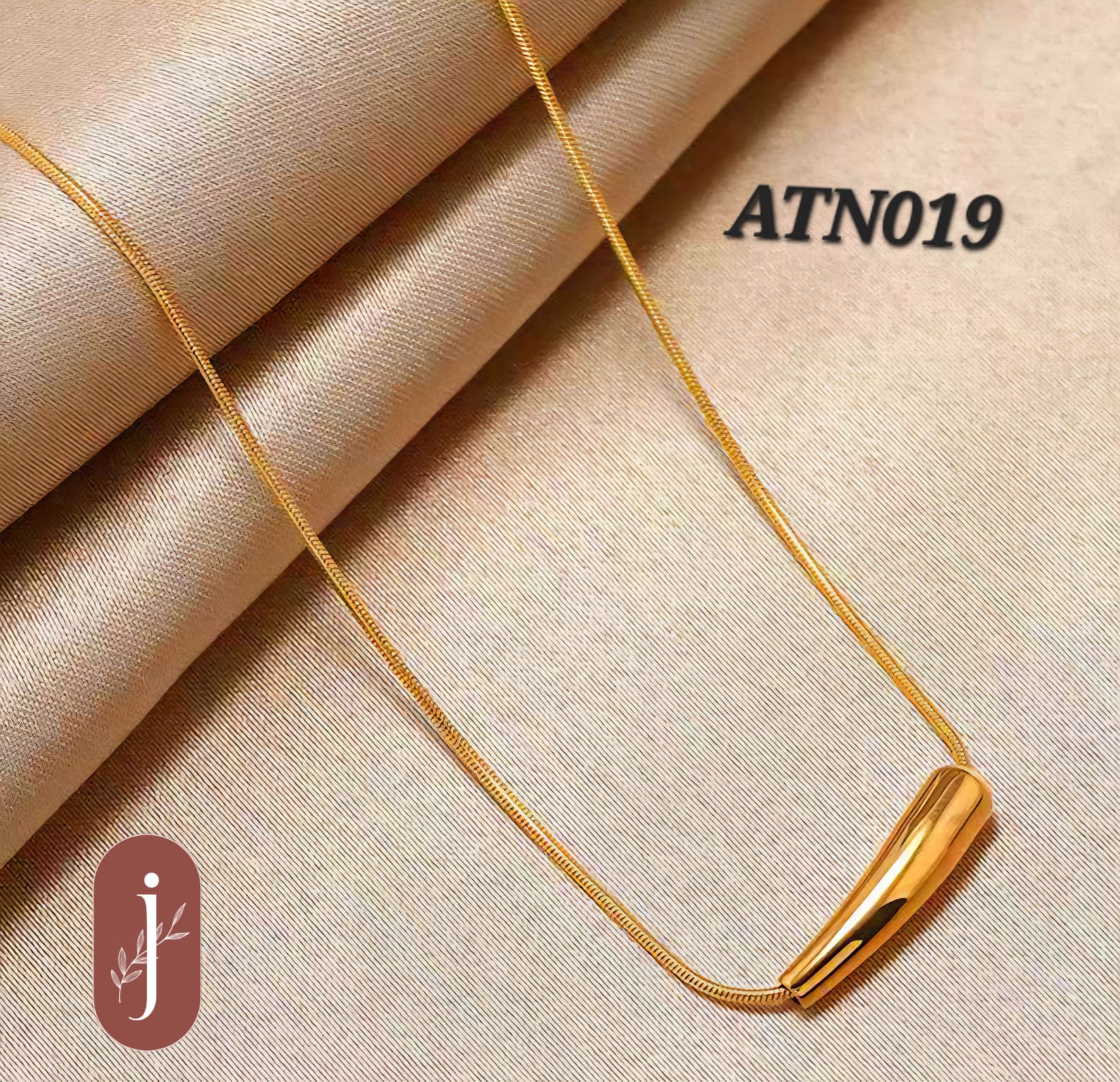 Anti Tarnish Gold Plated Golden Pendant Necklace - ATN019