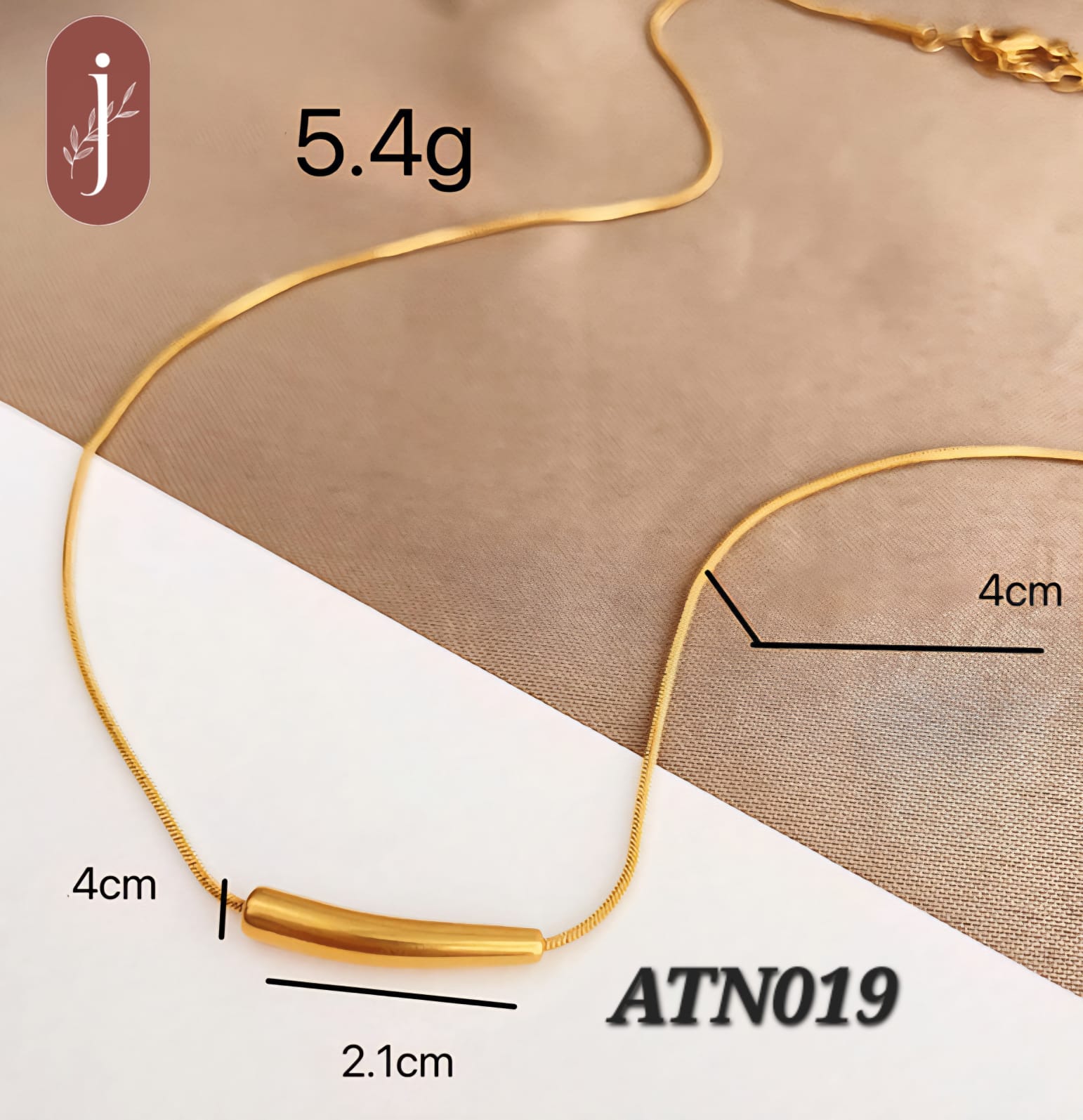 Anti Tarnish Gold Plated Golden Pendant Necklace - ATN019