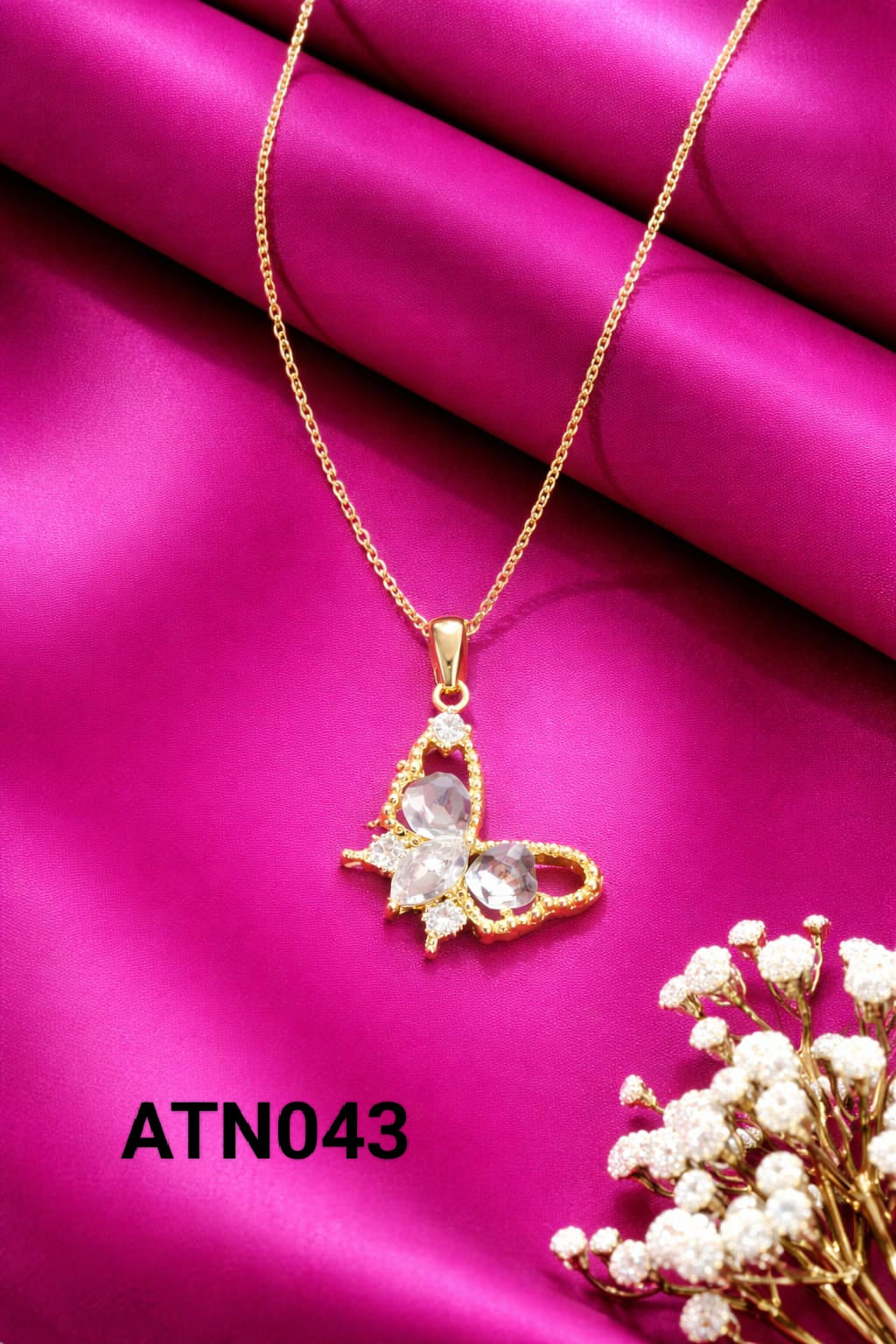 Anti Tarnish Gold Plated  Pendant Necklace - ATN043