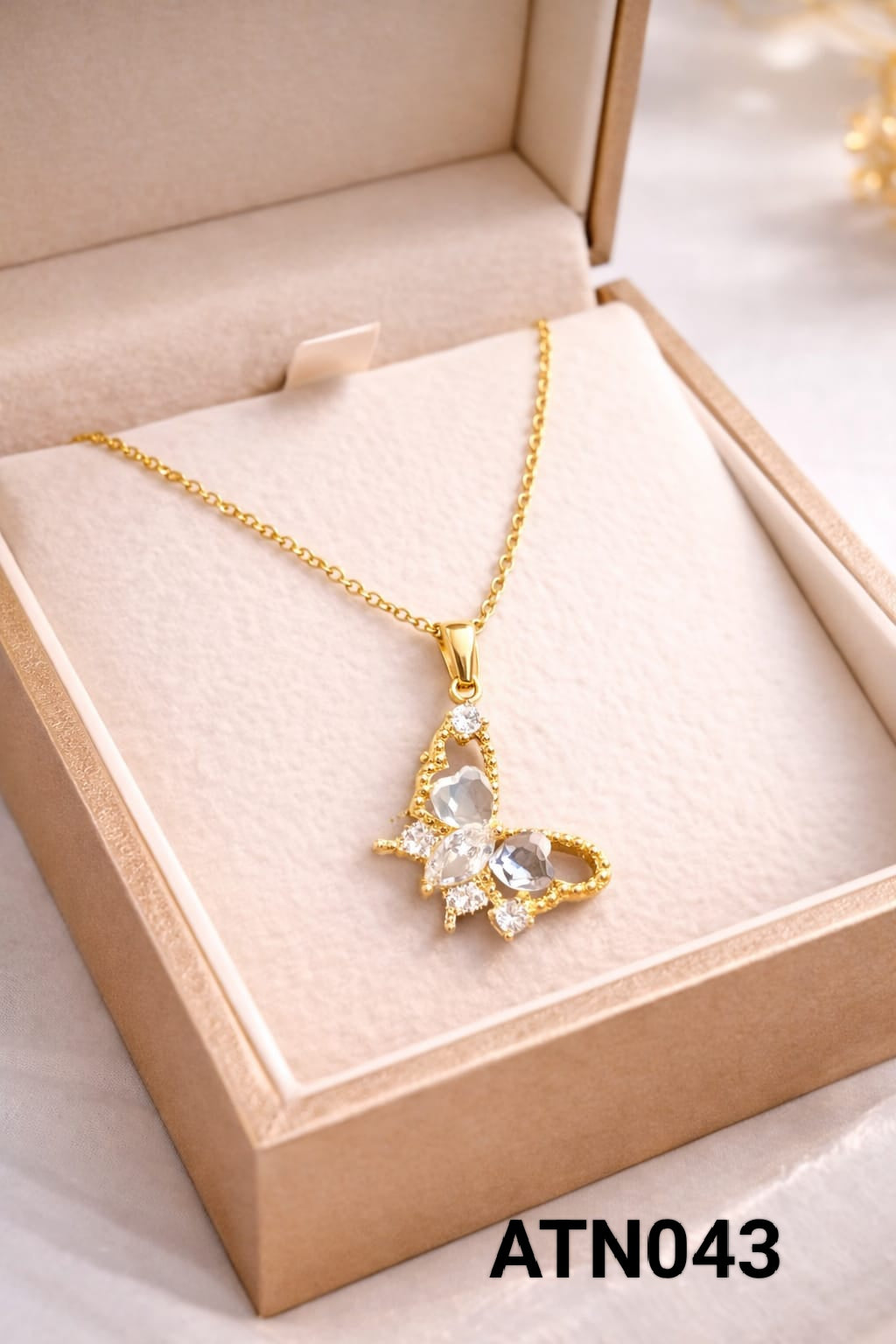 Anti Tarnish Gold Plated  Pendant Necklace - ATN043