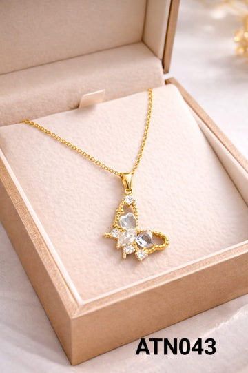 Anti Tarnish Gold Plated  Pendant Necklace - ATN043