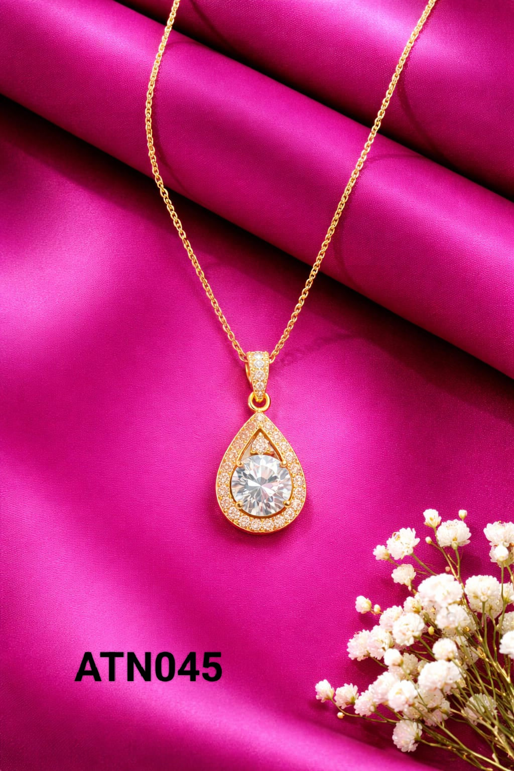Anti Tarnish Gold Plated  Pendant Necklace - ATN045