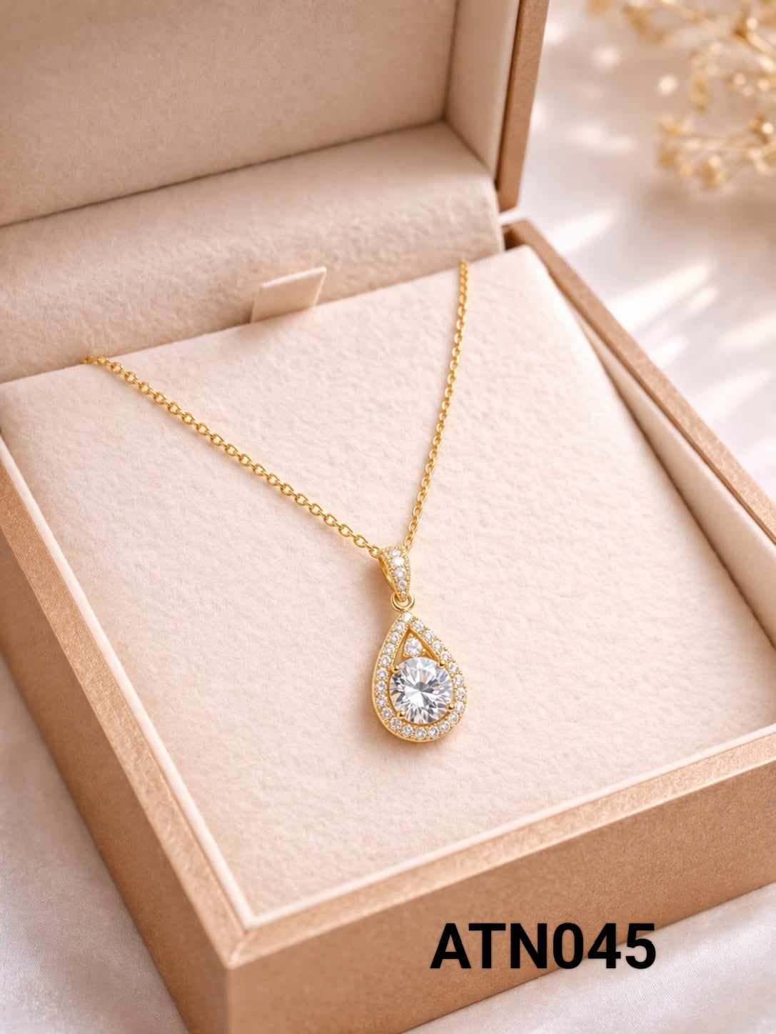 Anti Tarnish Gold Plated  Pendant Necklace - ATN045