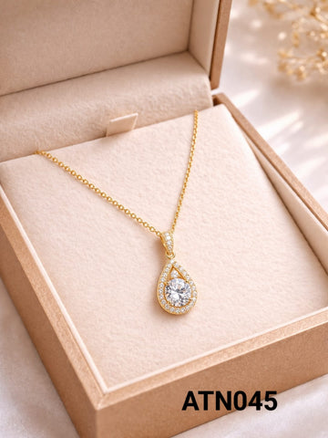 Anti Tarnish Gold Plated  Pendant Necklace - ATN045