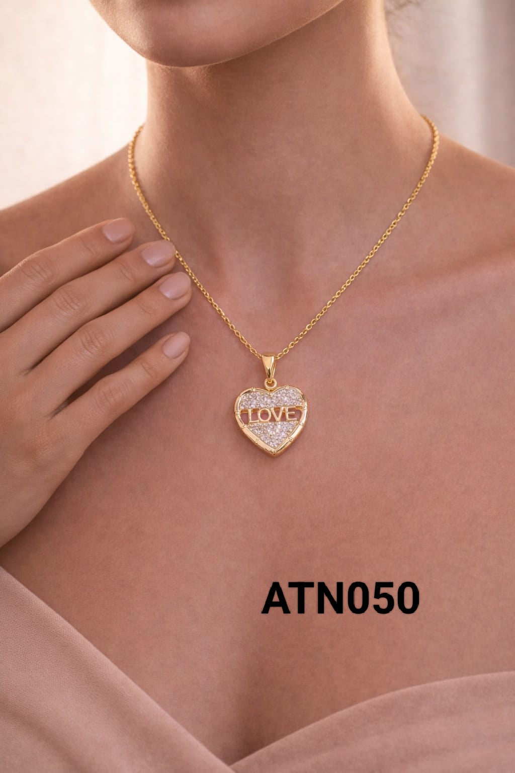 Anti Tarnish Gold Plated  Pendant Necklace - ATN050