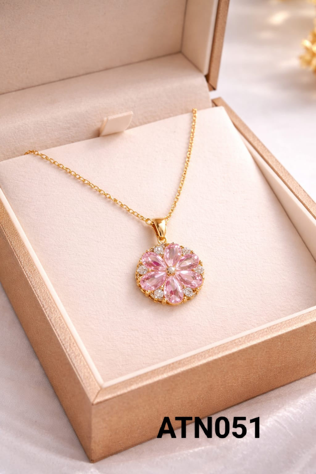 Anti Tarnish Gold Plated  Pendant Necklace - ATN051