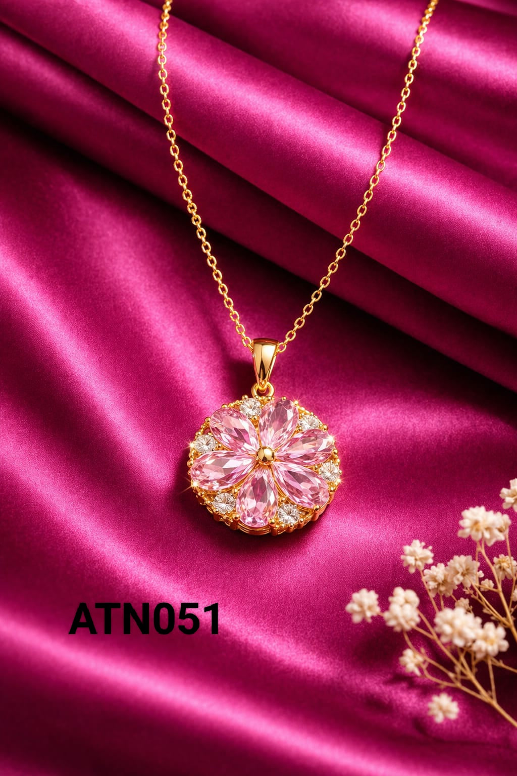 Anti Tarnish Gold Plated  Pendant Necklace - ATN051