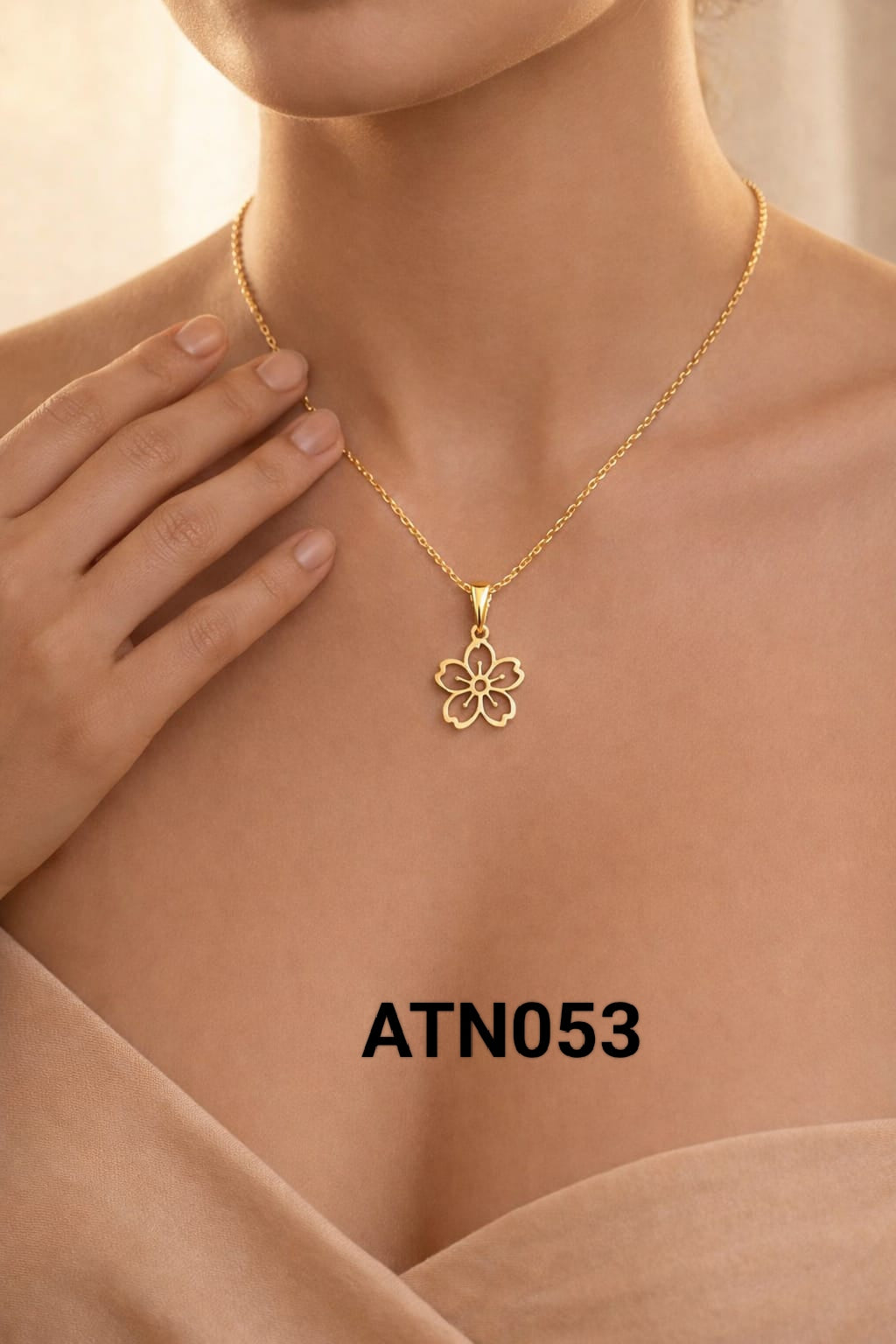 Anti Tarnish Gold Plated  Pendant Necklace - ATN053