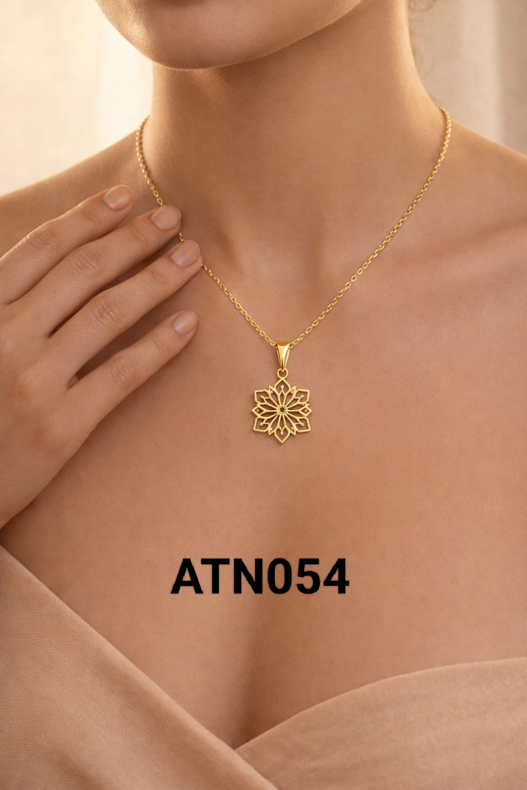 Anti Tarnish Gold Plated  Pendant Necklace - ATN054