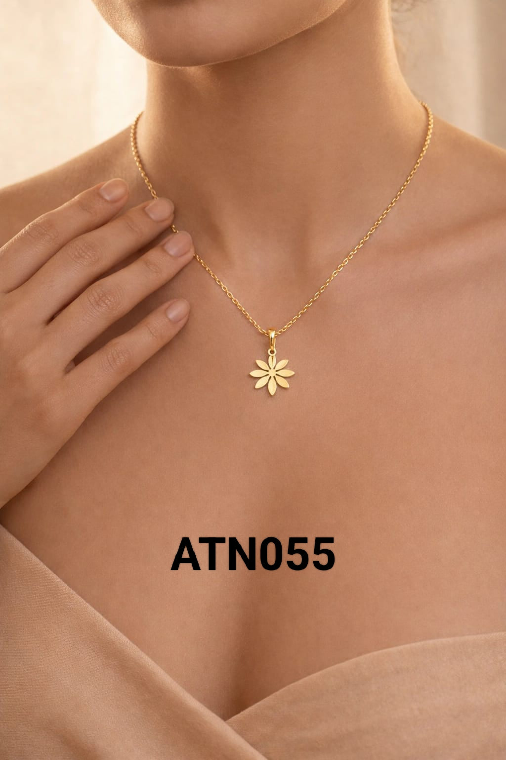 Anti Tarnish Gold Plated  Pendant Necklace - ATN055