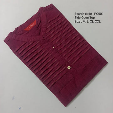 Dark Pink Cotton Side Open Kurtis -PC001