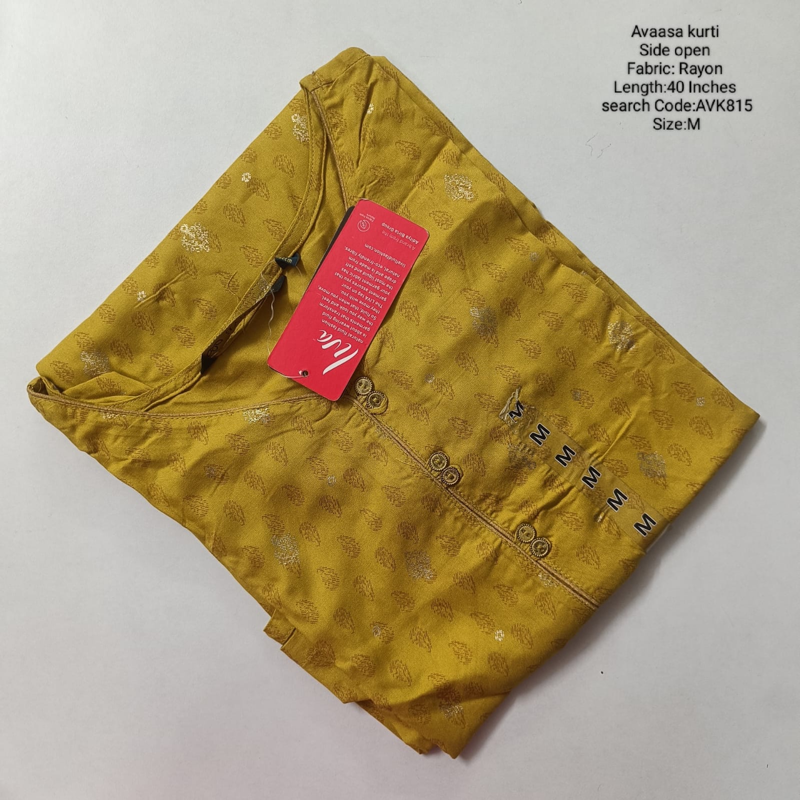 Mustard Rayon Daily wear Budget Side Open  Kurtis - AVK815