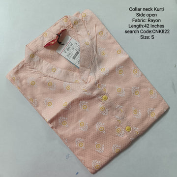 Skin Rayon Daily wear Budget Side Open  Kurtis - CNK822