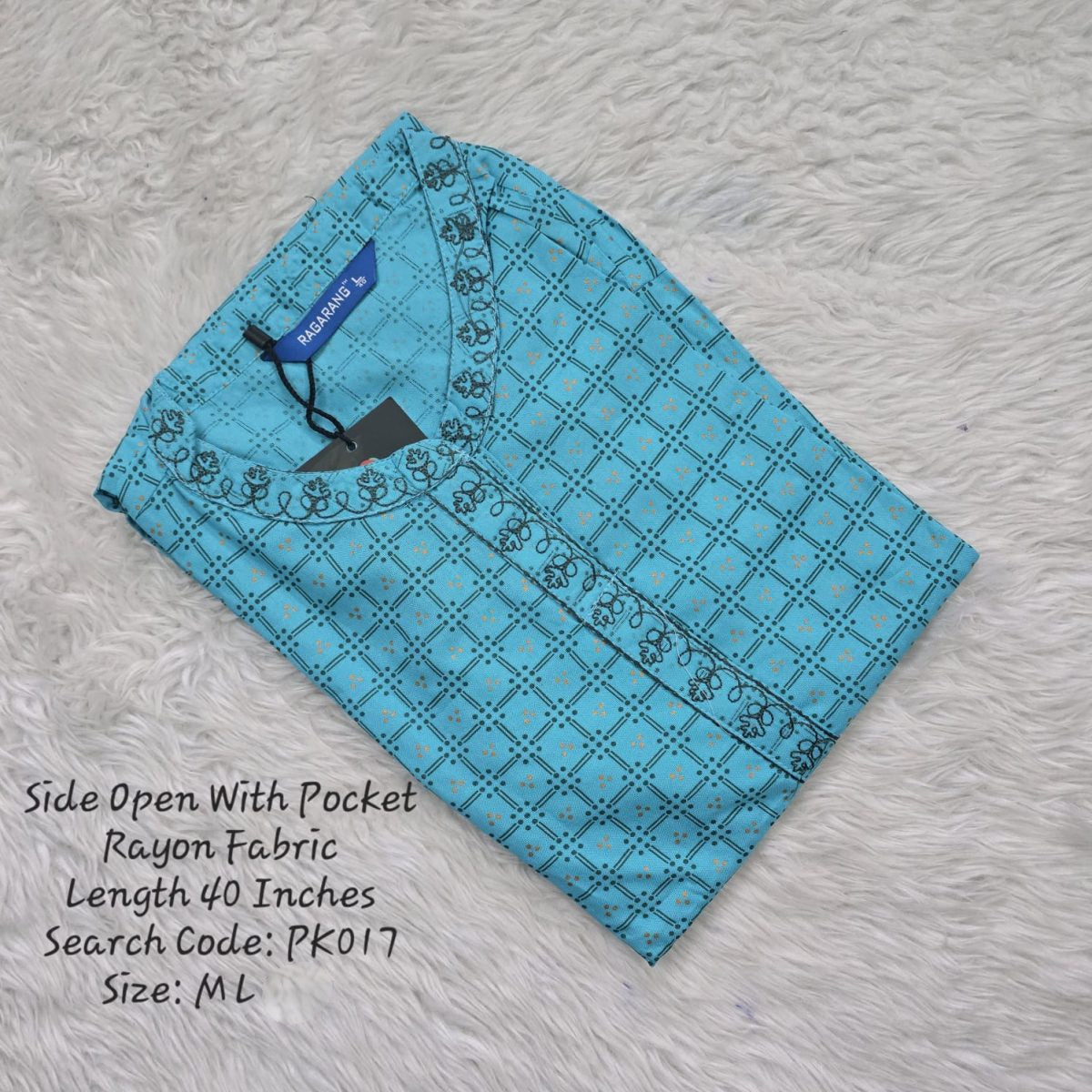Blue Rayon Daily wear Budget  Side Open Kurtis -PK017