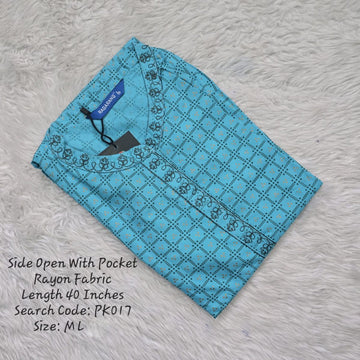 Blue Rayon Daily wear Budget  Side Open Kurtis -PK017