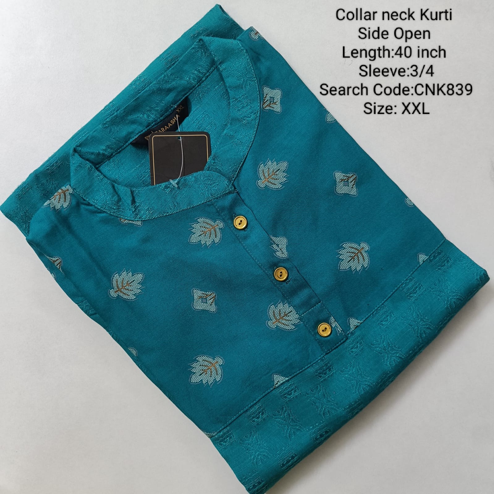 Rama Green Rayon Daily wear Budget  Side Open Kurtis -CNK839
