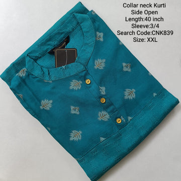 Rama Green Rayon Daily wear Budget  Side Open Kurtis -CNK839