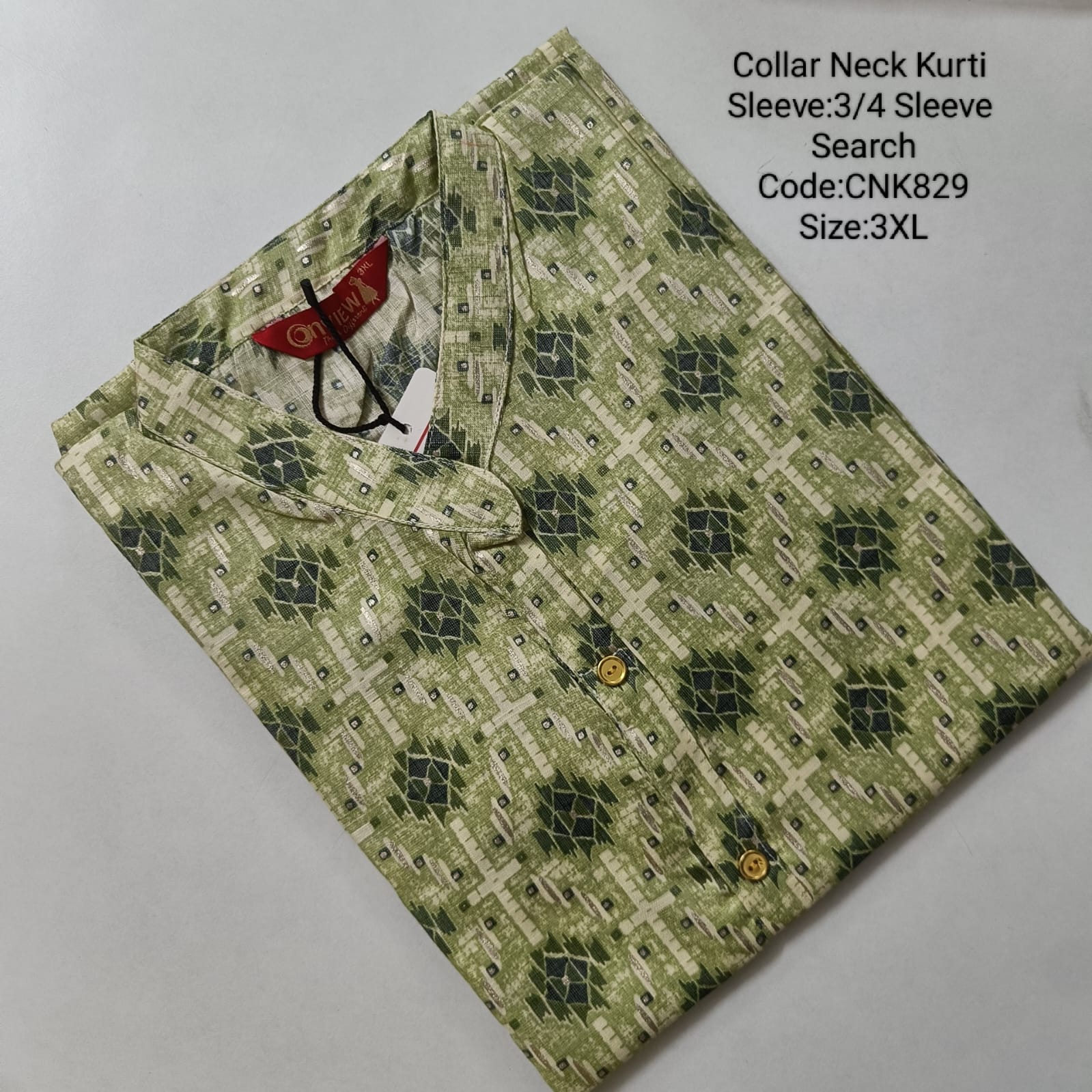 Green Rayon Daily wear Budget  Side Open Kurtis -CNK829