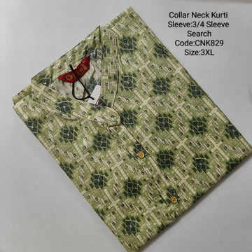 Green Rayon Daily wear Budget  Side Open Kurtis -CNK829