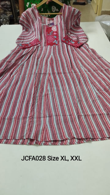 Pink Jaipur Cotton Feeding Anarkali - JCFA028