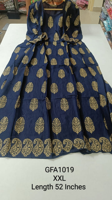 Navy Blue Rayon Feeding Anarkali -GFA1019