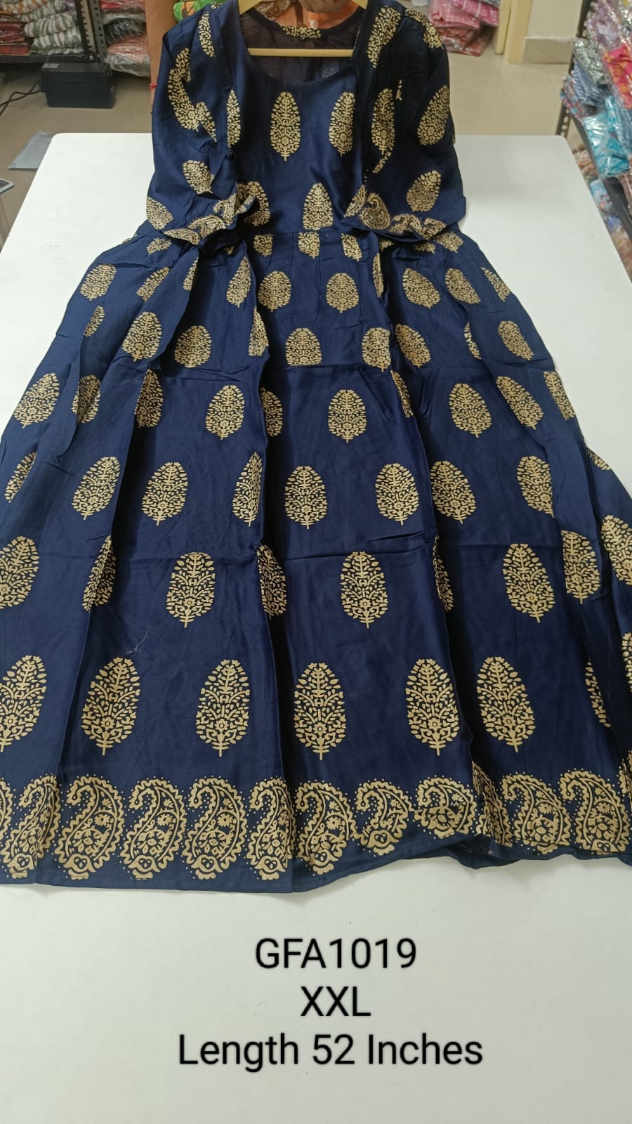 Navy Blue Rayon Feeding Anarkali -GFA1019