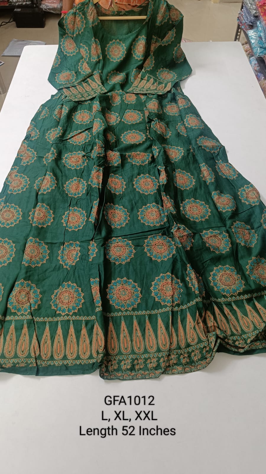 Green  Rayon Feeding Anarkali -GFA1012