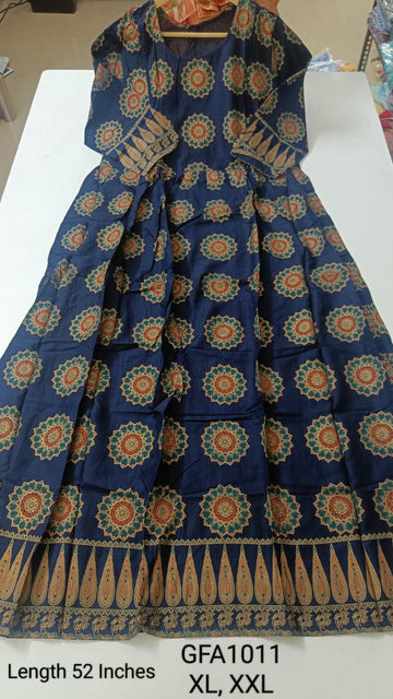 Navy Blue Rayon Feeding Anarkali -GFA1011