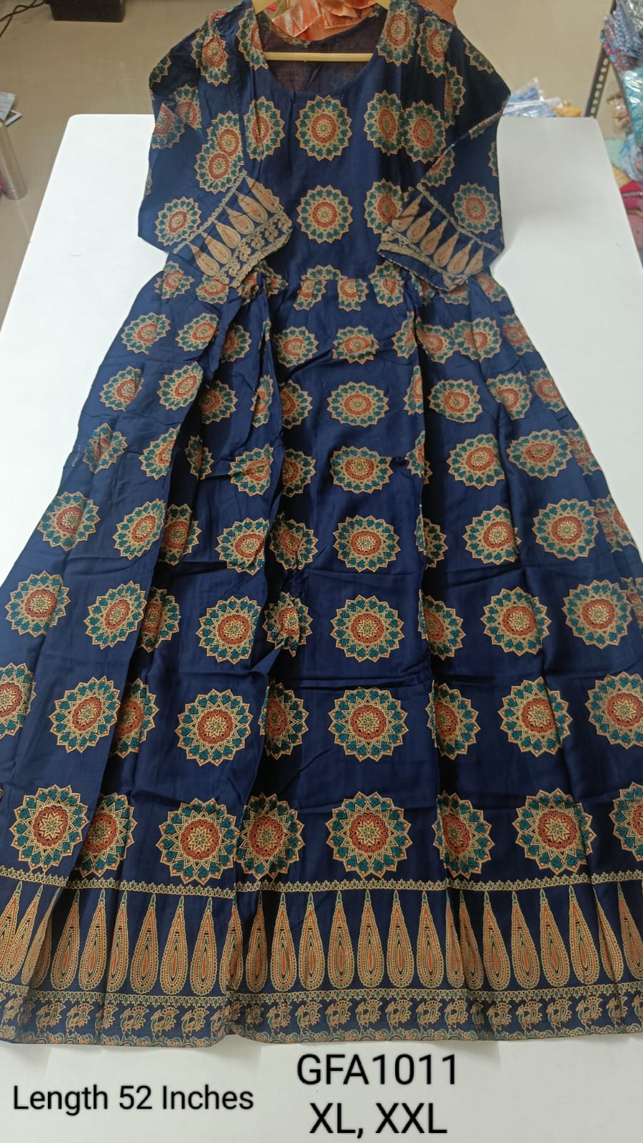 Navy Blue Rayon Feeding Anarkali -GFA1011