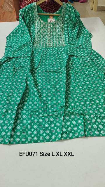 Green  Rayon Feeding Short  Anarkali - EFU071